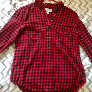 Old Navy red and black flannel